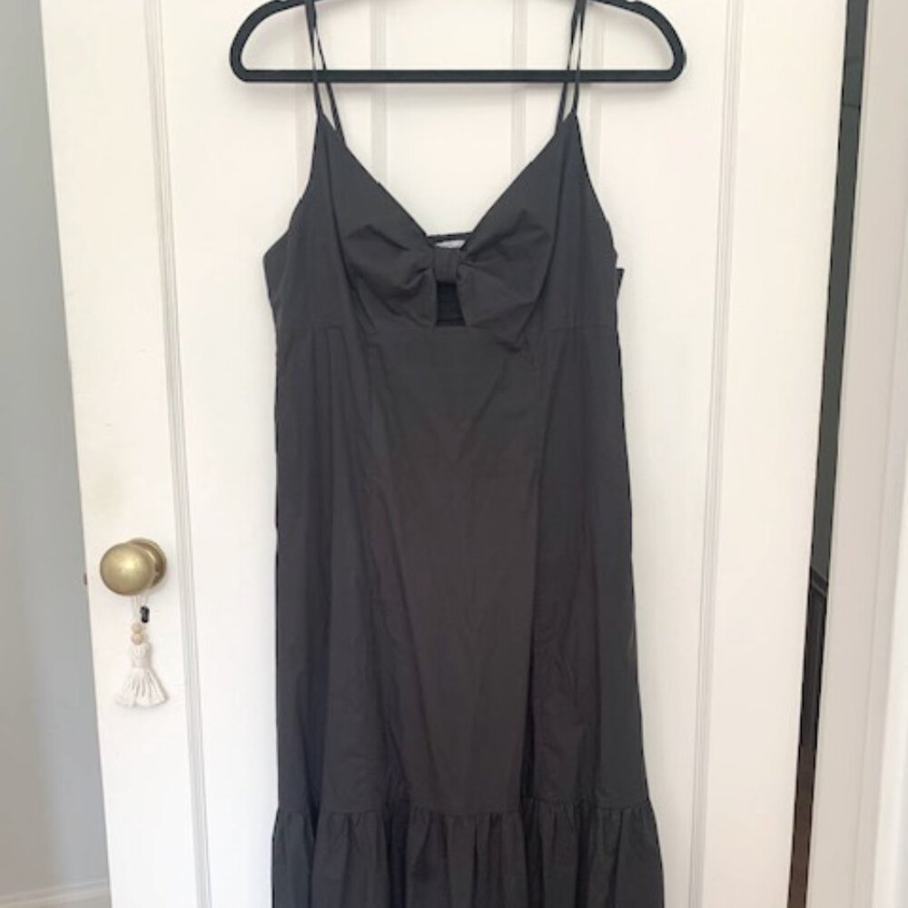 Rails midi black dress with Tie front in size L